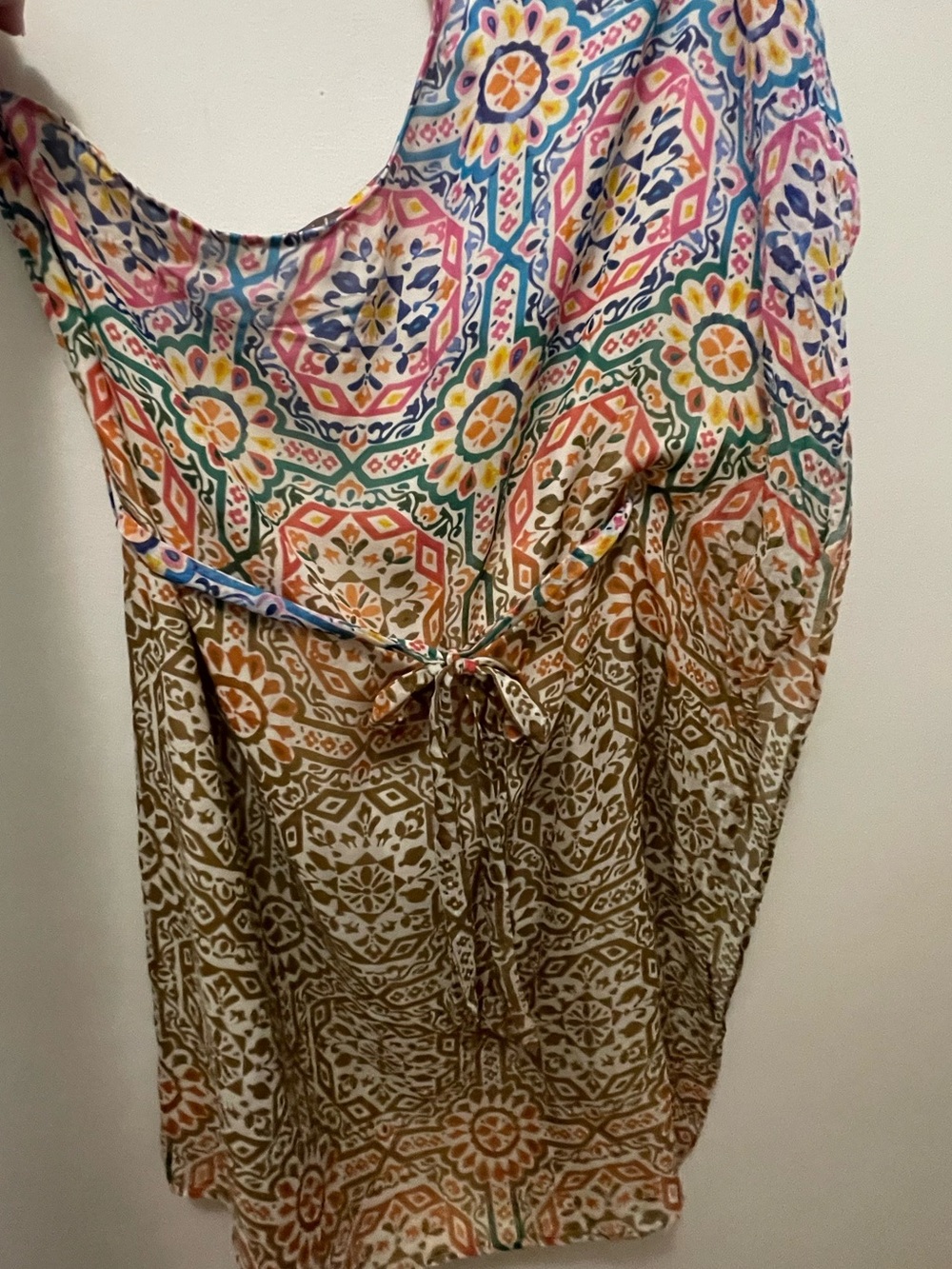 charlie jade One-Shoulder Tile Print Dress in Pink, Blue, Green, Orange, Brown - Picture 6 of 6